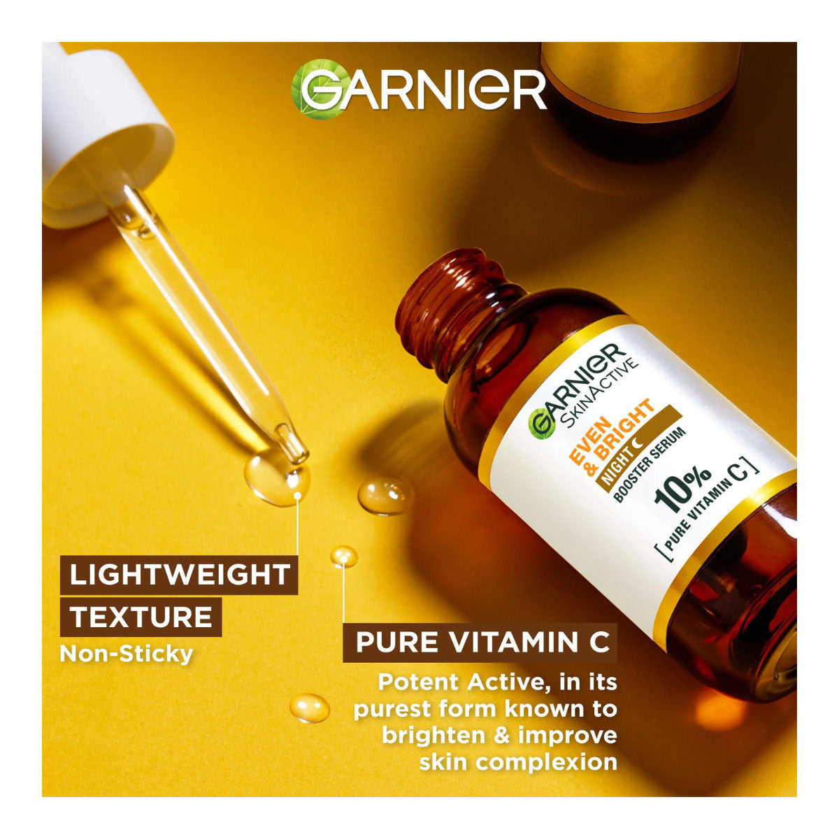 Garnier Skinactive Fast Bright Night Booster Serum With 10% Pure Vitamin C 30ml