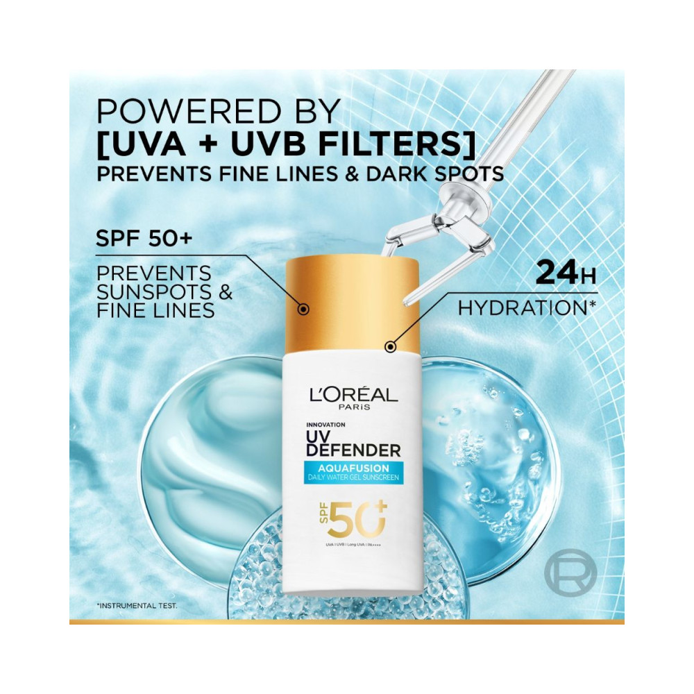 L'Oreal Paris UV Defender Aquafusion Daily Water Gel Sunscreen SPF 50+ PA++++ 50ml