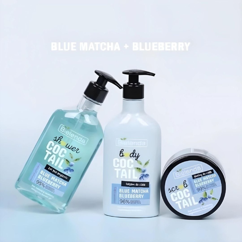 Bielenda Body Coctail Energizing Shower Gel Blue Matcha Blueberry 95% Natural Ingredients 400ml (1)
