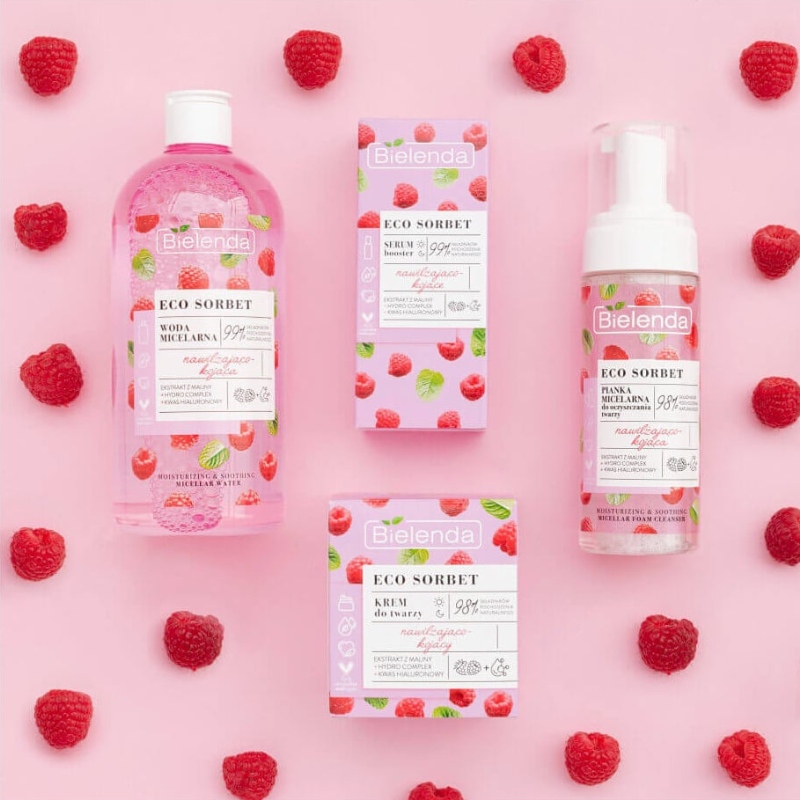 Bielenda Eco Sorbet Raspberry Moisturising Soothing Micellar Water 500ml (2)