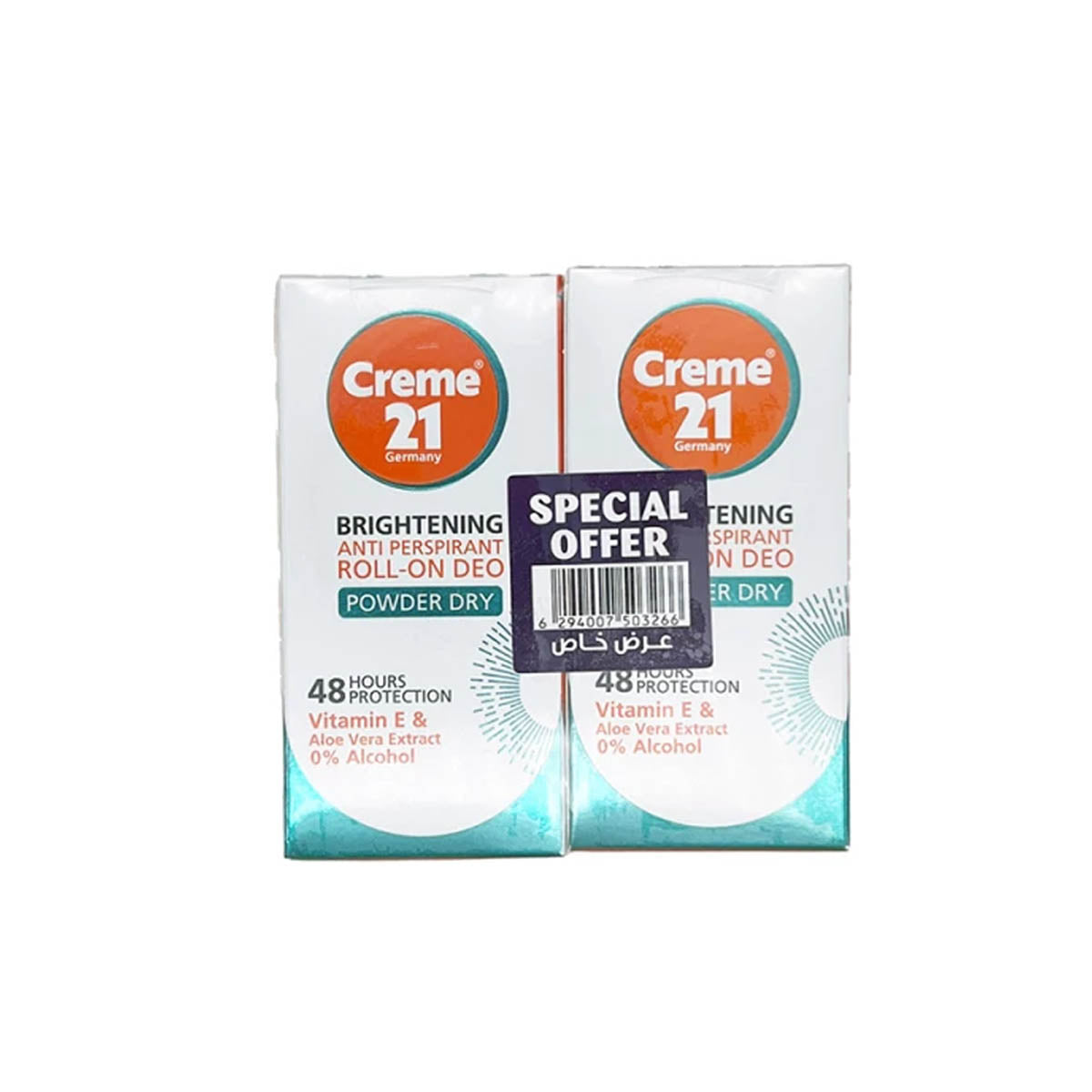 Creme 21 Powder Dry Deodorant Roll On 50ml Pack of