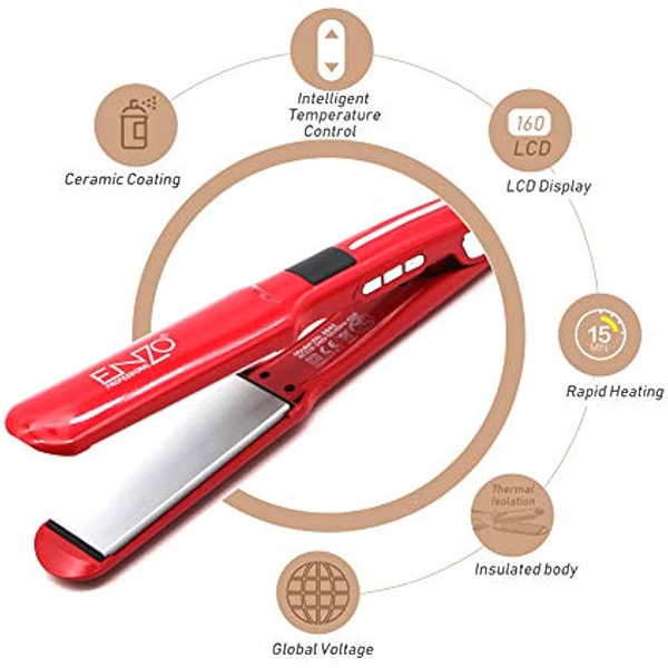 ENZO Professional High Quality Custom Hair Iron LED Fast Heating Flat Irons Wholesale Custom Women Hair Straightener