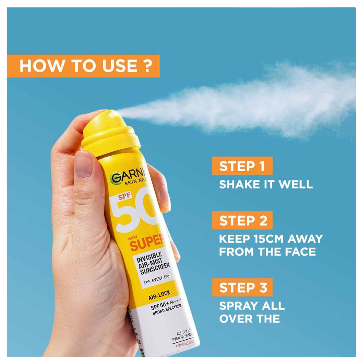 Garnier Super UV Invisible Air Mist Sunscreen SPF50 75ml